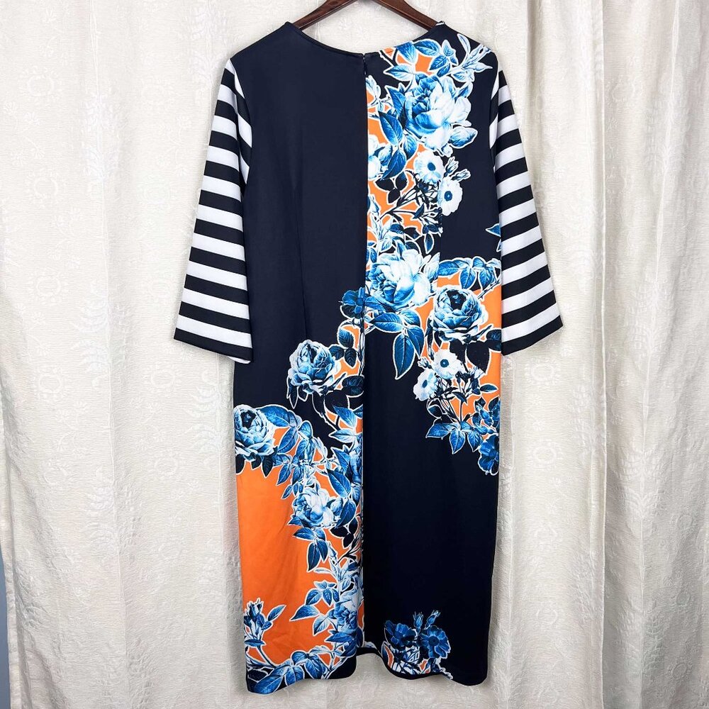 Eloquii mixed-print stretch jersey midi dress - Picture 4 of 9